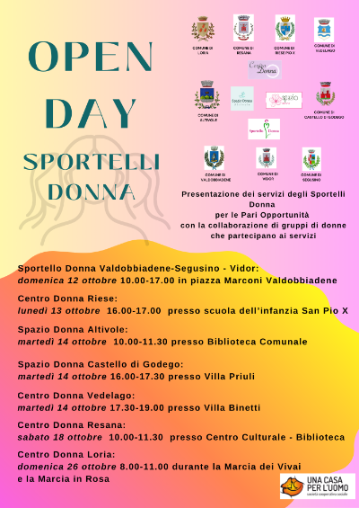 Locandina unica Open Day Sportelli Donna Ottobre 2025 